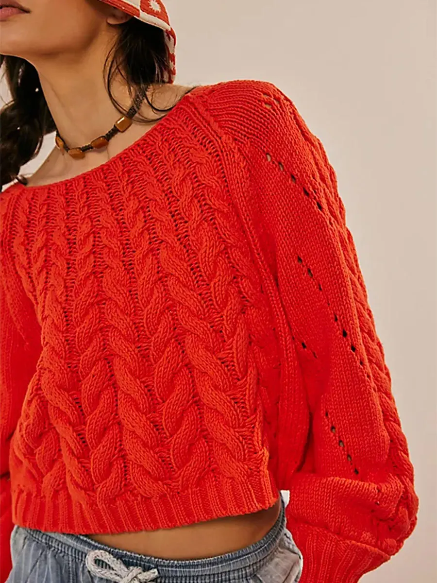 

Женский укороченный свитер, однотонный пуловер с длинным рукавом, теплый трикотажный топ для улицы, размеры S, M, L, осень