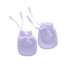 Baby Physical Anti Scratch Face Mesh Small Gloves, Summer Thin Breathable Drawstring Strap Baby Adjustable Gloves 2