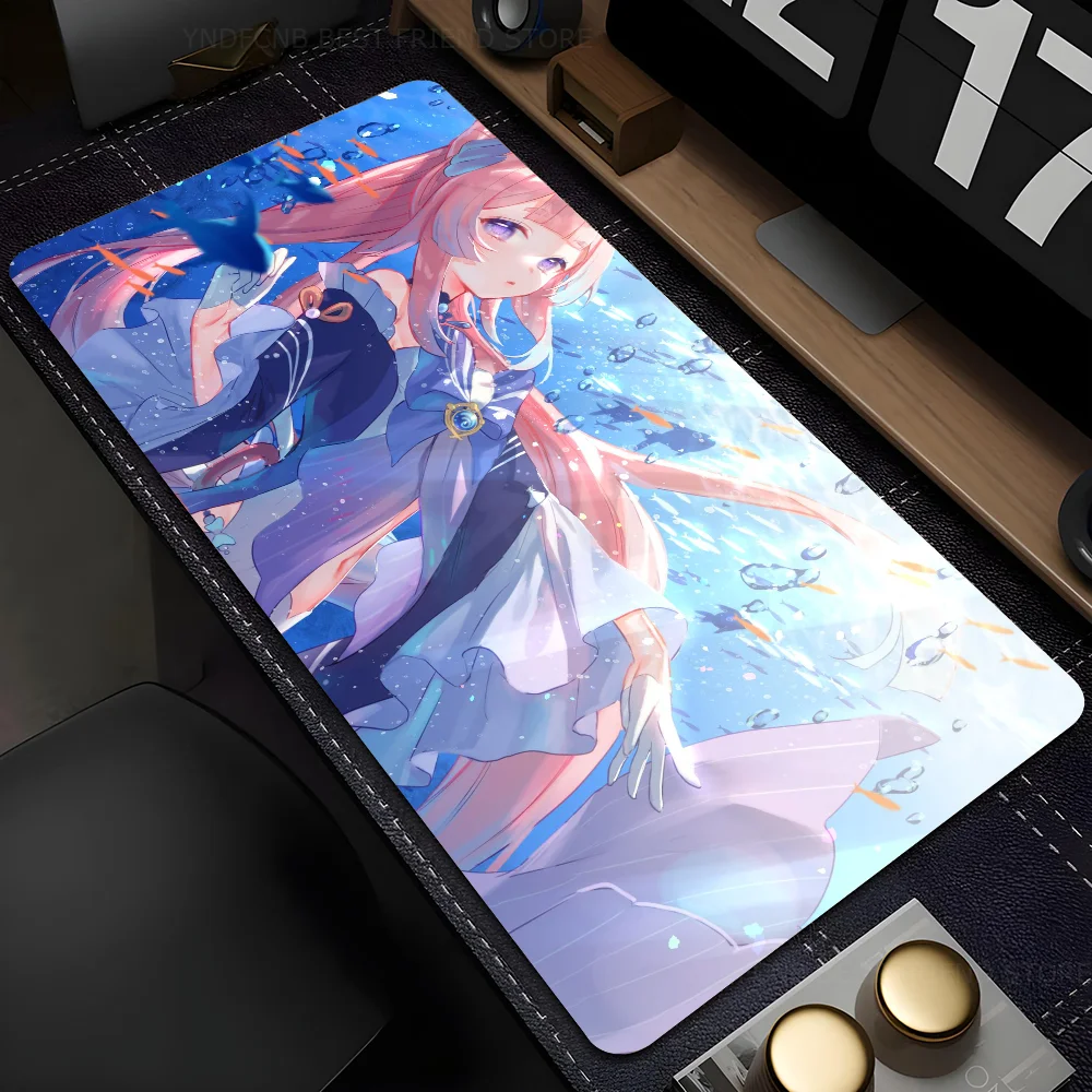 

Sangonomiya Kokomi Large Computer Gaming Accessories MousePads Desk Mats Anti-slip Laptop Soft Mice Pad
