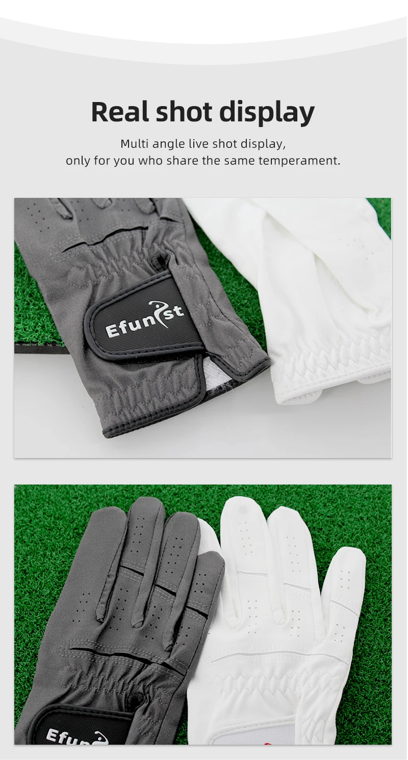 Golf Gloves Men's Glove Left/Right Hand Soft white Dark Grey 2 color particles Breathable Namib Swing Putting Training Gloves