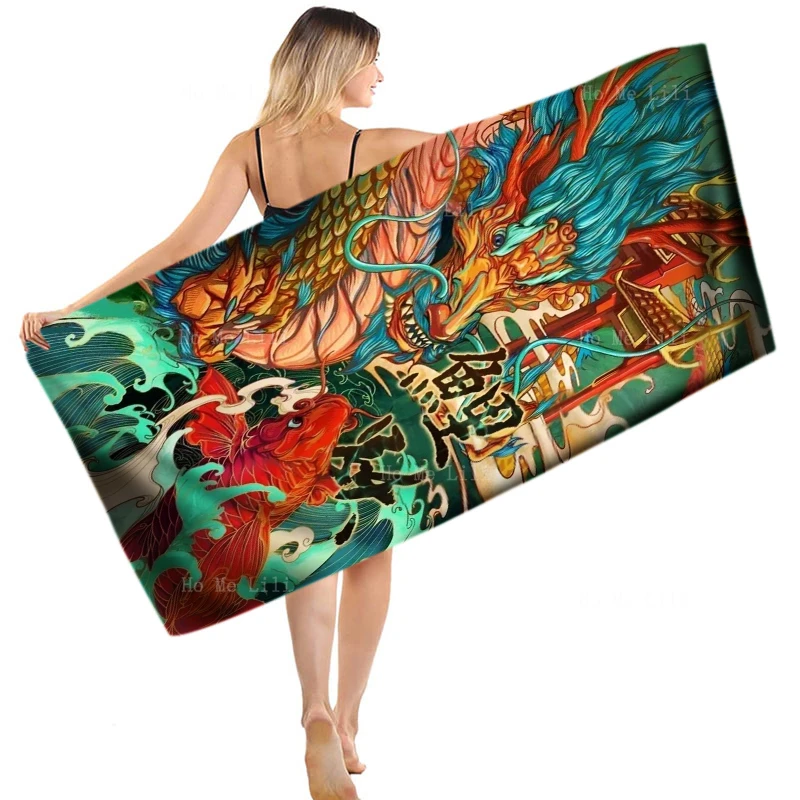 

Carp Leaping Over The Dragon Gate Tribe Five Eyes Cat Animal Theme Quick Drying Towel By Ho Me Lili Fit For Yoga Fitness Etc