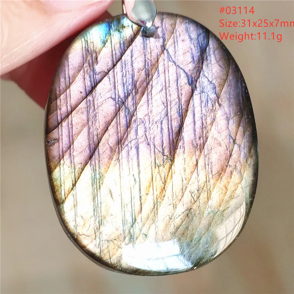 Natural Blue Light Labradorite Pendant Water Drop Women Men Colorful Labradorite Necklace Jewelry Rare