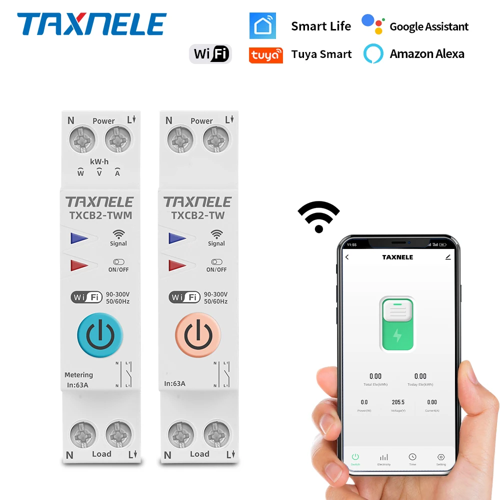 RTX TUYA 40A DIN ZigBee Strommessrelais Mit Energiemessung