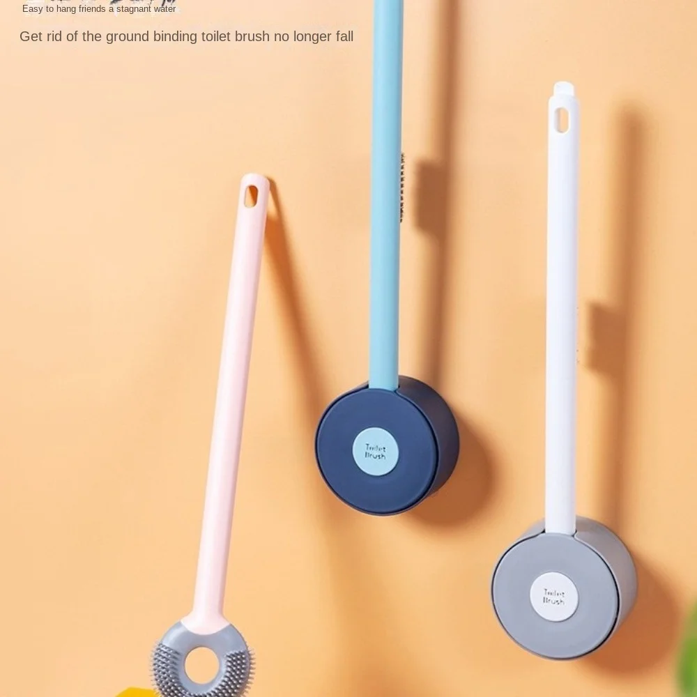 High Quality Wall-mounted Cleaning Brush Removable Cleaner Tool Toilet Bowl Brush Combo Silicone Silicone Toilet Brush Toilet