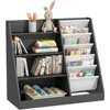Montessori Kid Bookshelf Toddler Bookcase Cabinet Children Book Rack Display Toy Storage Organizer 4 Tier 5 Sling Deep Sleeves 5