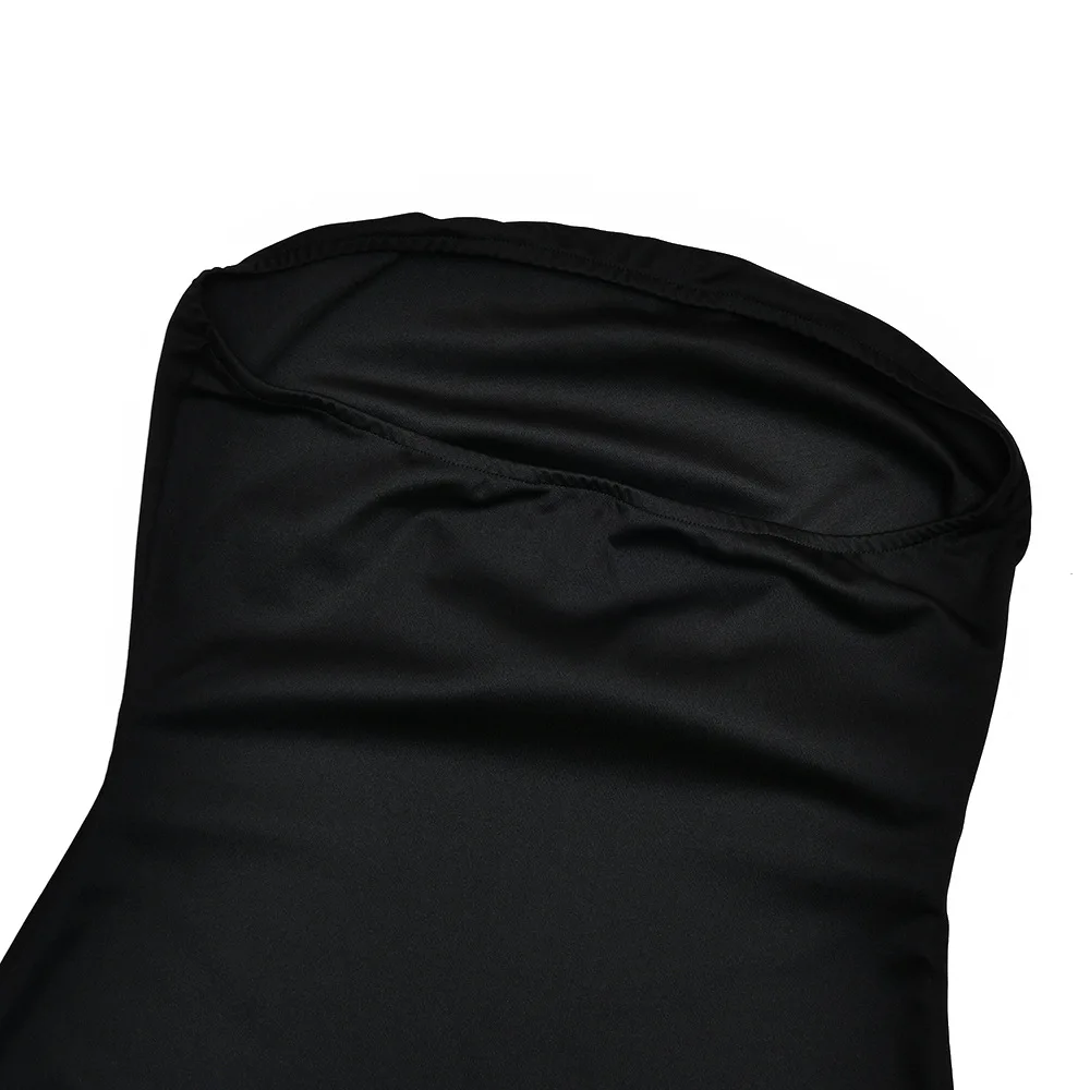 فستان JULISSA MO مثير بدون حمالات من الدانتيل الشفاف للنساء بياقة مدورة مفرغة مكون من قطعتين فستان أنيق للحفلات المسائية