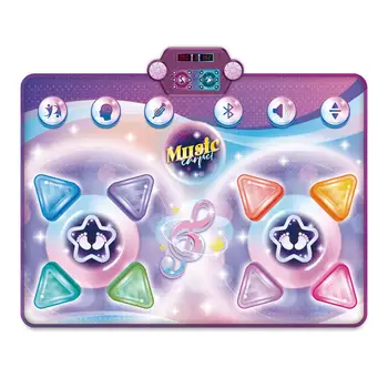 Double-person dance mat children's toy, which can be folded and stored. It is a music-based family interactive game. 1