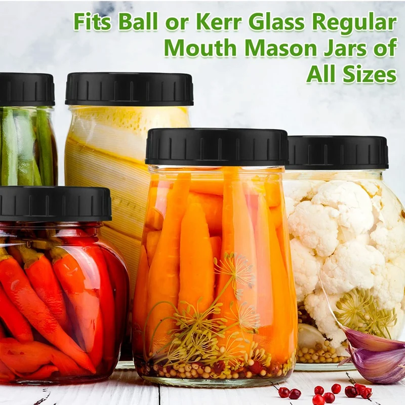30 Pcs Multipurpose Mason Jar Plastic Lids (70Mm) With Rubber Seal-Perfect For Regular Mouth Canning Jars Easy Install