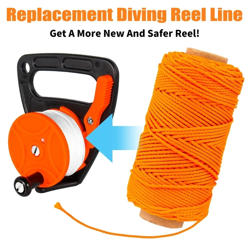 150ft Professional Scubas Dive Reel/Finger Spool Line Snorkeling Spearfishing Cord Rope Scubas Diving Reel Line Enduring 5
