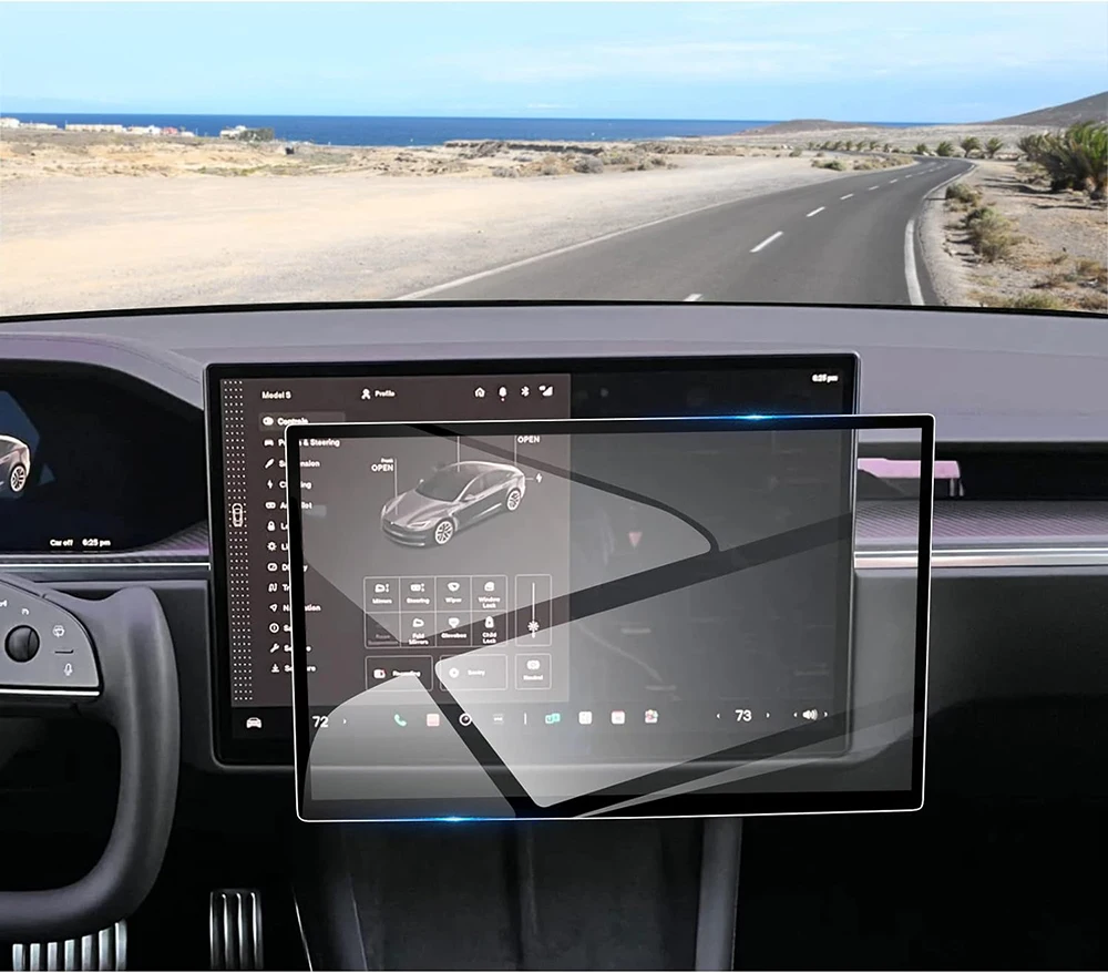 BEVO HD Gehärteter Glas-Displayschutz für Tesla Model S X 2021 - 2026 Navigations-Rückbildschirm Kratzfeste Folie Zubehör – Detail 1