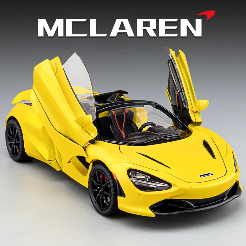 1:24 Mclaren 720S Spider Alloy Sports Car Model Diecast Sound Super Racing Lifting Tail Hot Car Wheel Per Regali Per Bambini