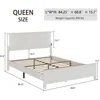 bedstead. White Wooden Bed Frame Queen Size with Headboard, Platform Bedframe with Charging Station Led Lights84"L x 61"W x 43"H 2