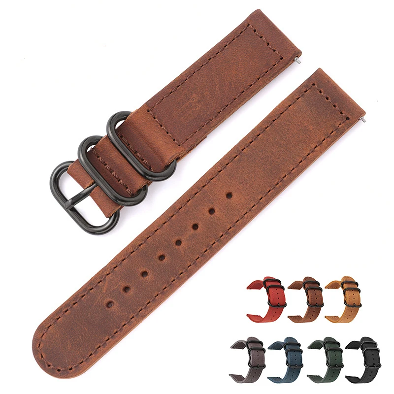 Vintage Crazy Horse Leather Watch Strap - Premium Bracelet