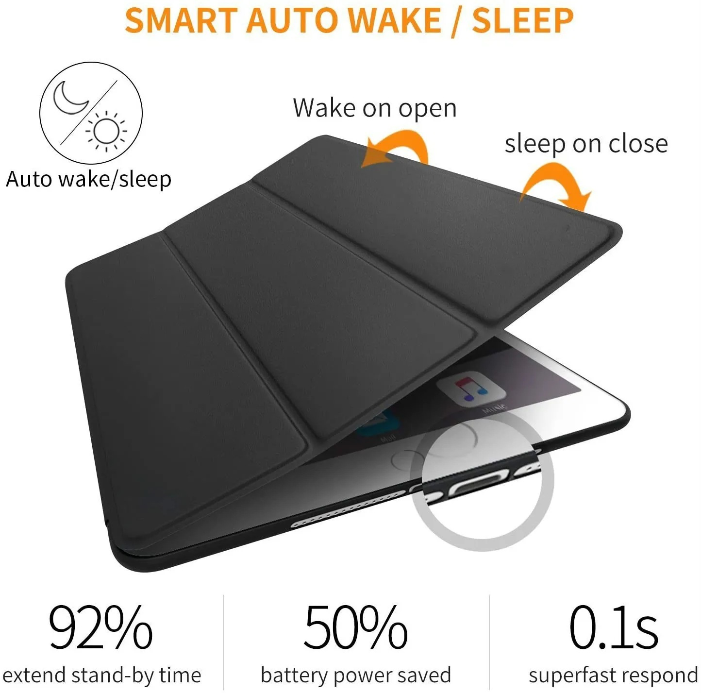Capa para Ipad Pro 9.7 A1673 A1674 A1675 10.2 para Ipad 9ª Geração 2023 Ipad 8ª Ipad Air 9.7 Air 10.5 Capa Magnética Fosca Macia com Suporte para Despertar Hibernar - Imagem 2