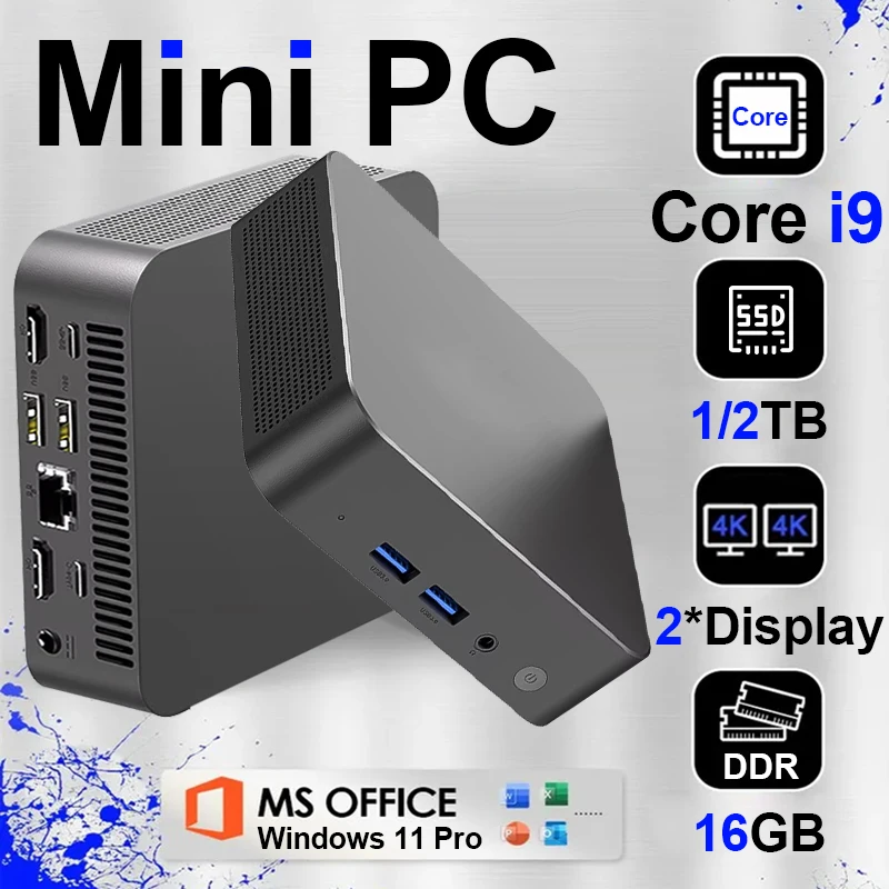 新品未使用ミニPC PC Core i9 8950hk 16GB 1TB Mini PC Windows 11 Intel Core i9 8950HK 16GB DDR4 512GB 1TB SSD PC
