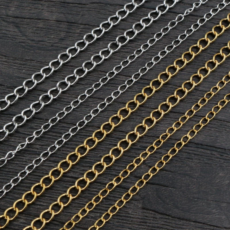 5 Mt/los Nie Verblassen Edelstahl Gold Halskette Ketten Groß Für DIY Schmuck Machen Materialien Handgemachte Liefert