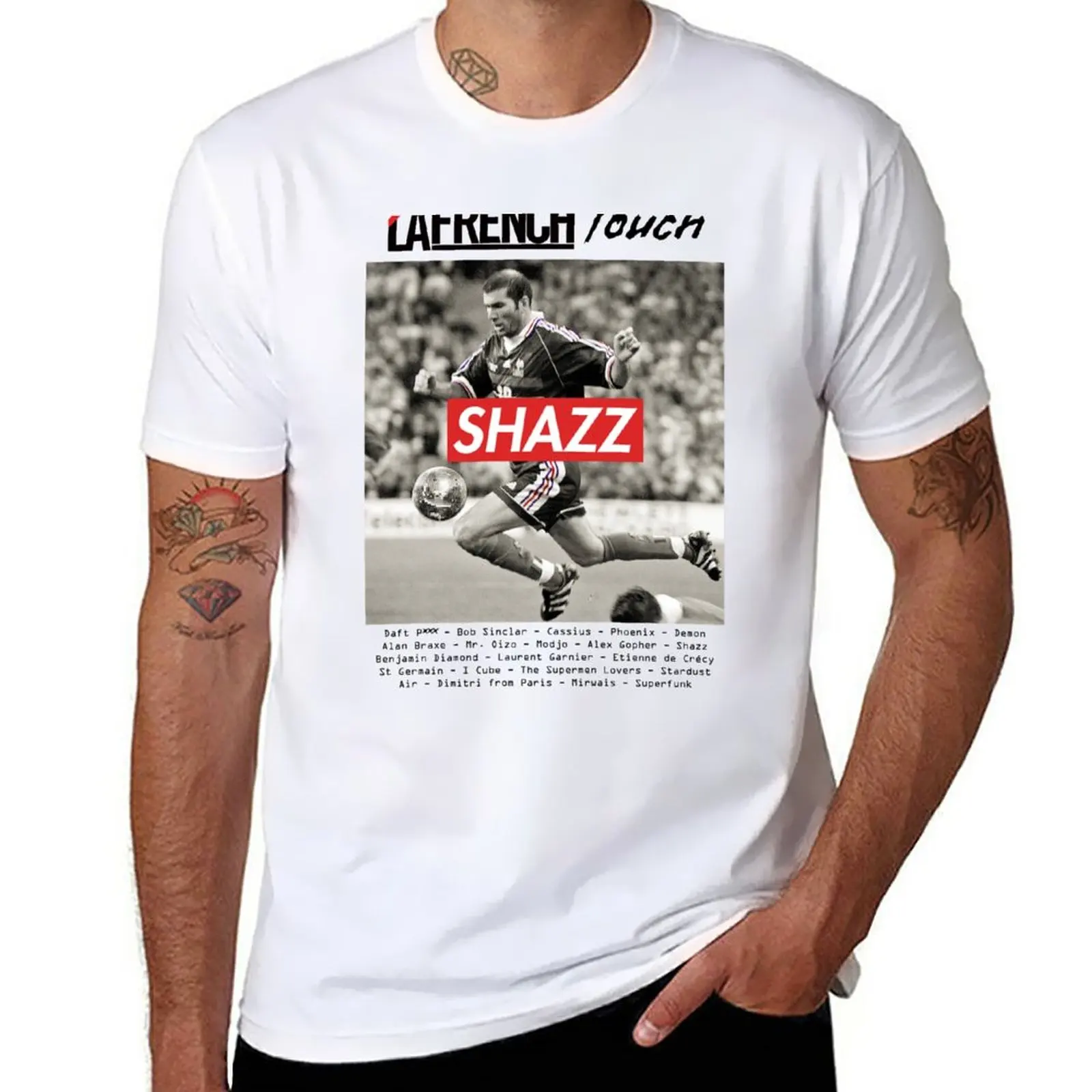 New Shazidane: Modello Di La French Touch & Shazz & Zinedine Zidane T-Shirt Summer Top Magliette Da Uomo