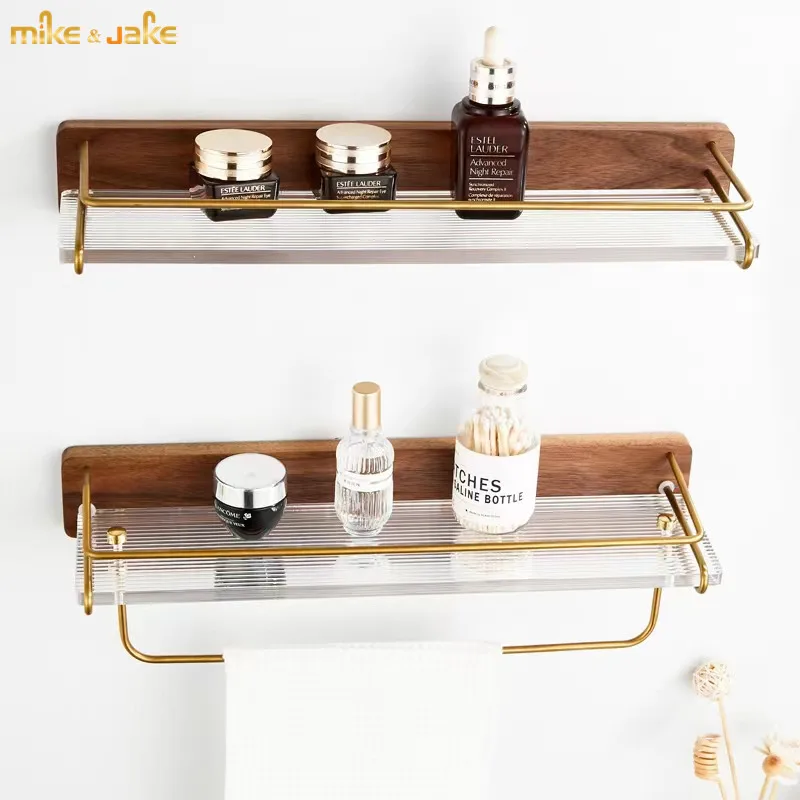 

Bathroom wood shelves with Acrylic plate bathroom accessories toilet shelves with towel bars Bathroom furniture Wall shelf