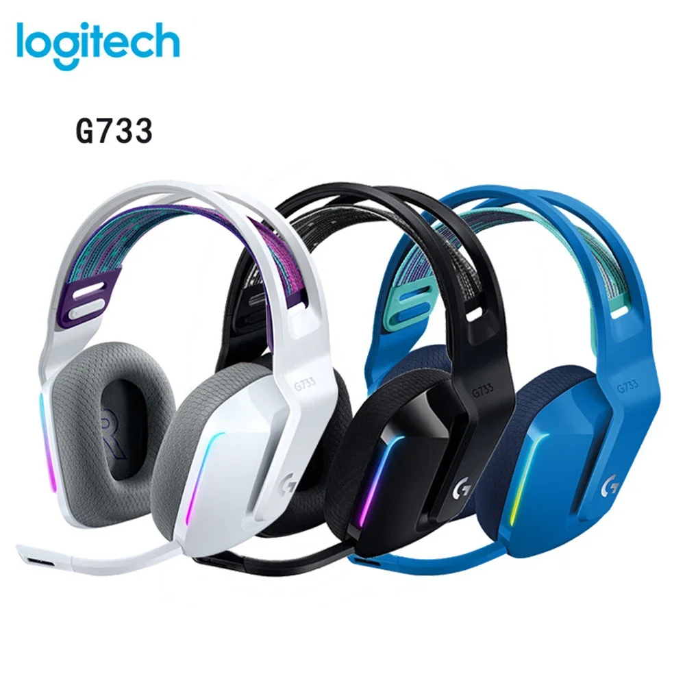 Pre-Owned Logitech G733 LIGHTSPEED Wireless DTS v2.0 Over-the-Ear Gaming  Headset White With Cleaning Kit Bolt Axtion Bundle (Refurbished: Like New)  