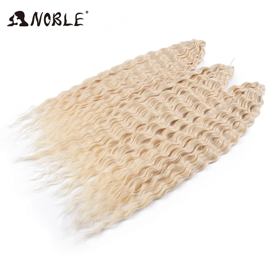 Noble Synthetic Hair Cosplay Water Wave 24Inch Twist Crochet Hair Braid Hair Ombre Blonde Pink Deep Wave Braiding Hair Extension