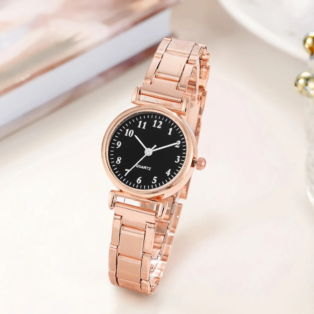 Fashion Women Watches Small Arabic Dial Steel Band Ladies Quartz Watch 4