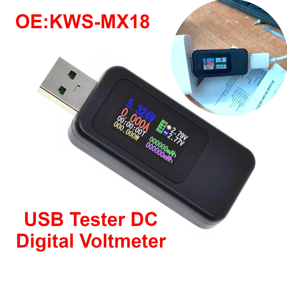 

Цифровой вольтметр, USB-тестер емкости и емкости для зарядного устройства, внешнего аккумулятора