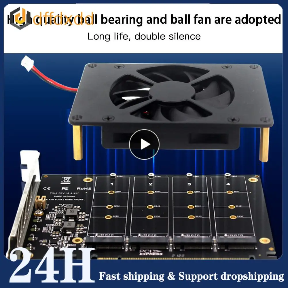 

Новая плата PCIe-M2 адаптер PCIe X16 4 порта M2 NVME M Key SSD конвертер M.I Express X16 адаптер VROC RAID Плата расширения