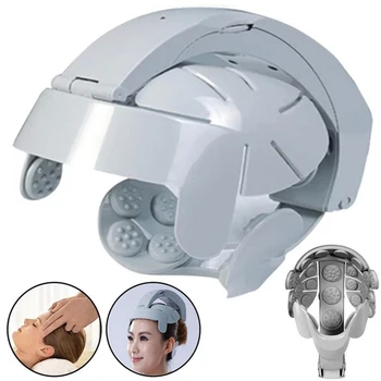 Easy-Brain Massager Helmet with Multi-Point Pressure Therapy & USB Power Design