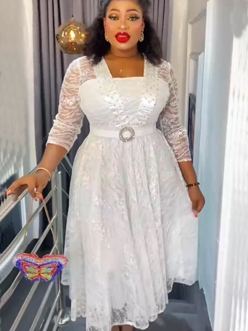 Elegant African Dresses for Women Plus Size Turkey Wedding Party Long Dress  Dashiki Ankara Lace Outfits Robe Africa Clothing - AliExpress 200000532