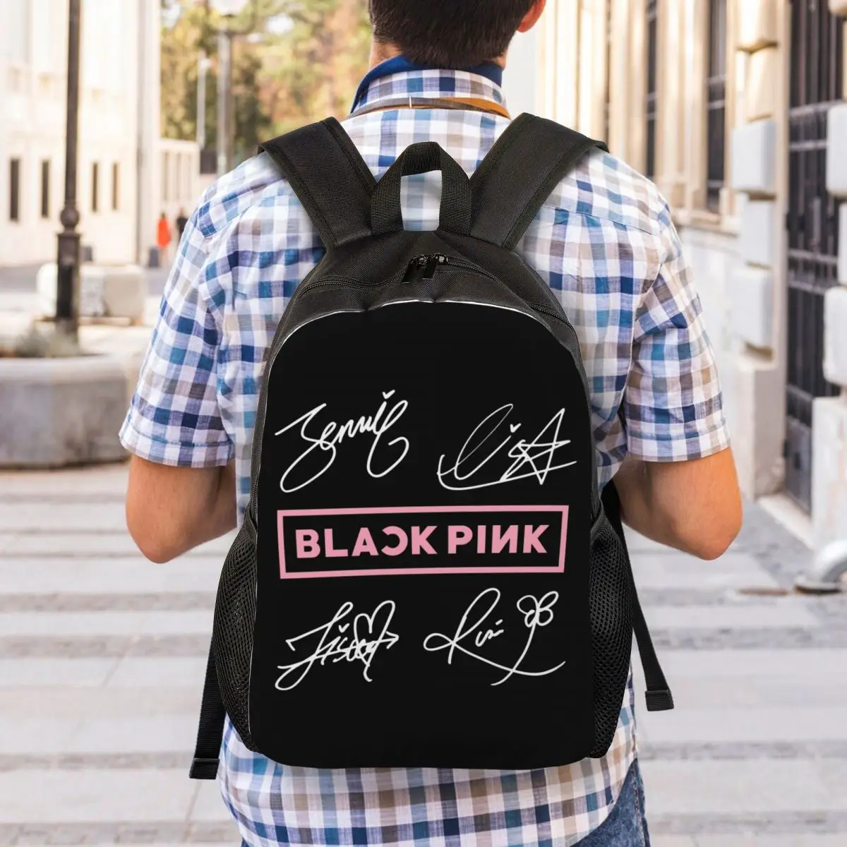 

Kpop Jennie Black-Pink Travel Laptop Backpack Bookbag Casual Daypack College School Computer Bag for Women & Men