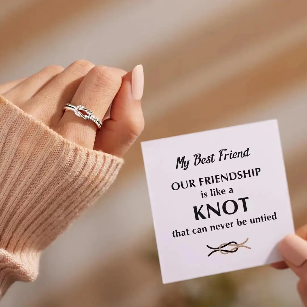 

Fashion Open Adjustable Knot Ring for Women Gifts Silvery Zircon Ring Story Jewellery Gift for Best Friend