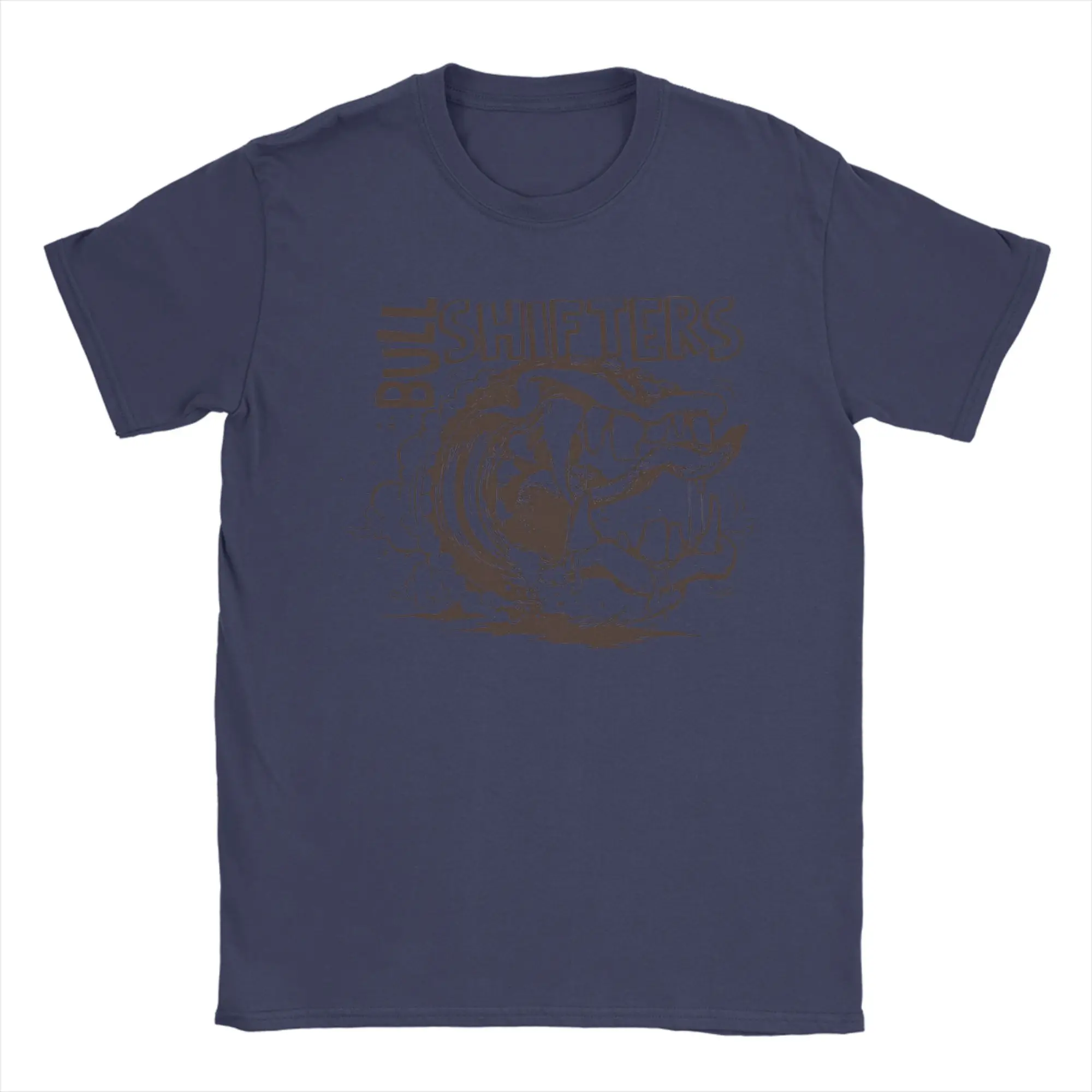 Vintage Bull Shifter Men's Cotton Graphic T-Shirt - Short Sleeve O-Neck Summer Tee