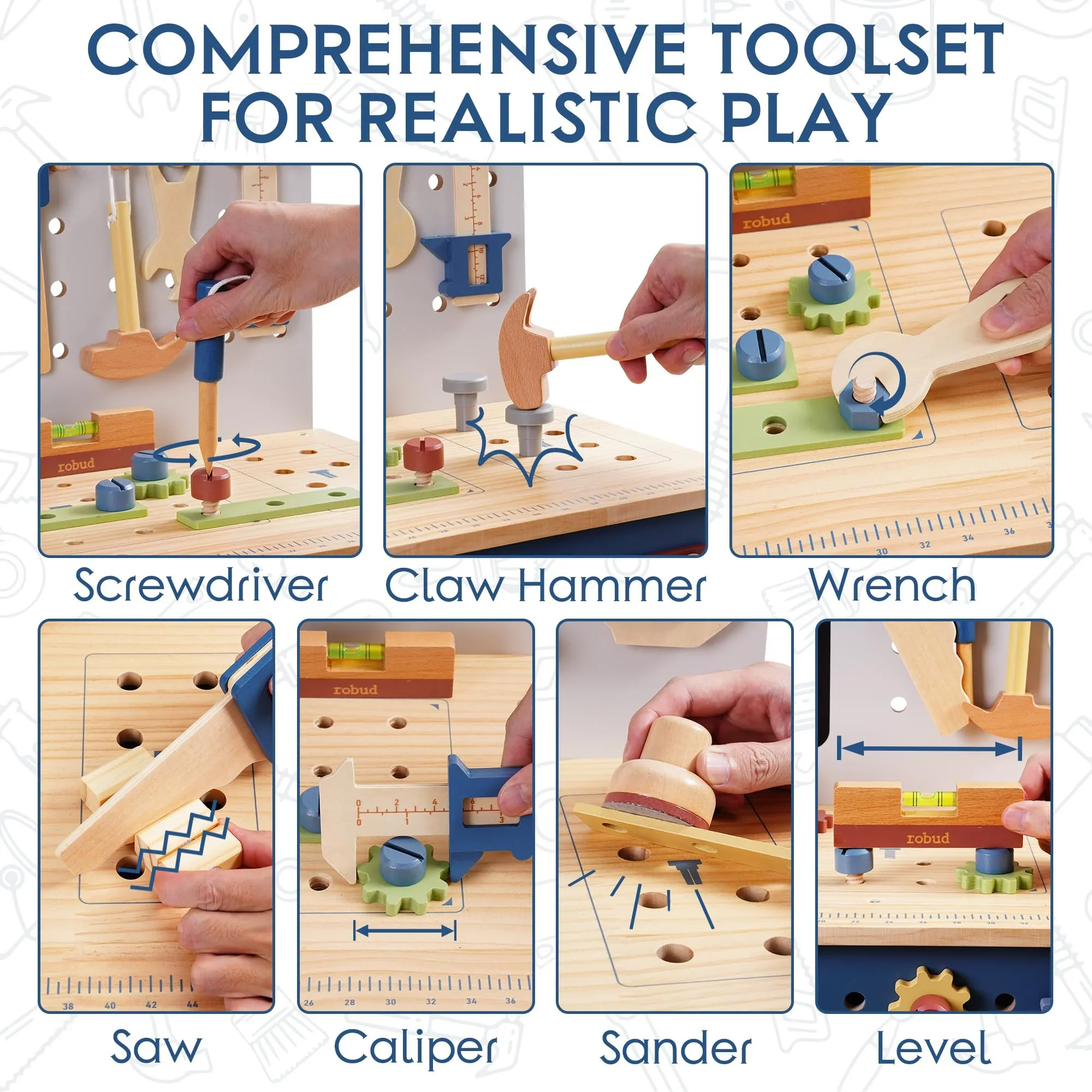 Robud Wooden Toy Workbench