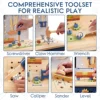 Robotime Robud Wooden Toy Workbench Large Kid's Wooden Play Tool  Pretend Play Creative Building Set Gift for Girls & Boys 3+