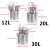 12/20L 3pot Distiller Wine Brewing Machine  Alcohol Still Stainless Copper DIY Home Brew Water Wine Essential Oil Brewing Kit 6