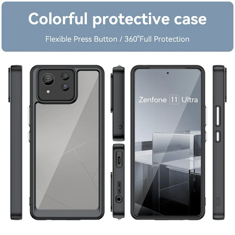 Transparent Colorful Shockproof TPU Protective Phone Case