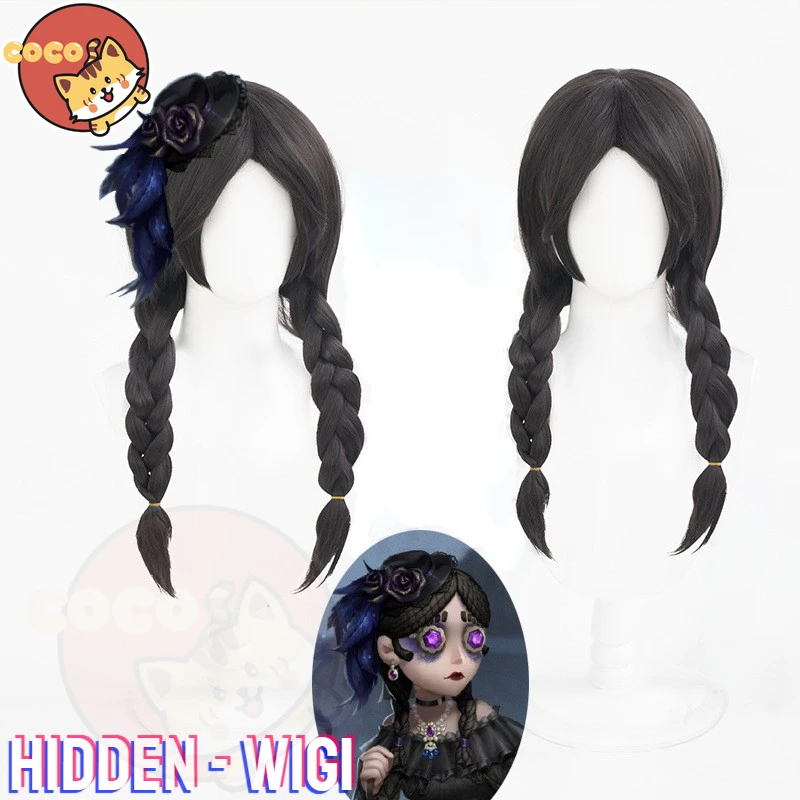 Identity V Hidden Cosplay Wig Game Identity V Toy Merchant Wig Hidden Cosplay Pigtails Parrucca Nera