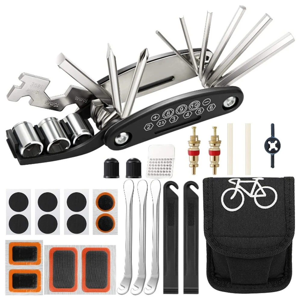 

Multi-function Bike Repair Kit Portable Portable Multi-purpose Bike Accessories Professional Repair Kit Wrench Screwdriver