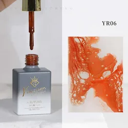 Wave Gel Nail Art Bubble Hole Gel - 7 Vibrant Colors for Stunning Marble Effect (06 Orange Waves)