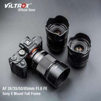 VILTROX 소니 E 카메라 렌즈, 자동 초점 풀 프레임 프라임 대형 조리개 인물 FE, 소니 E 마운트 A7 용, 24mm, 35mm, 50mm, 85mm, F1.8