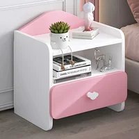 Modern Double Drawers Nightstand Kid Cute Dressing Bedside Table Household Multifunctional Girl Small White Cabinet Furniture 4