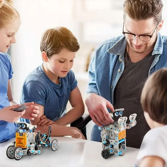 13 in 1 Solar Powered Robot Science Kit DIY Building Blocks Gift for Kids Electronic DIYs Creative Educational Assembly Toys 2