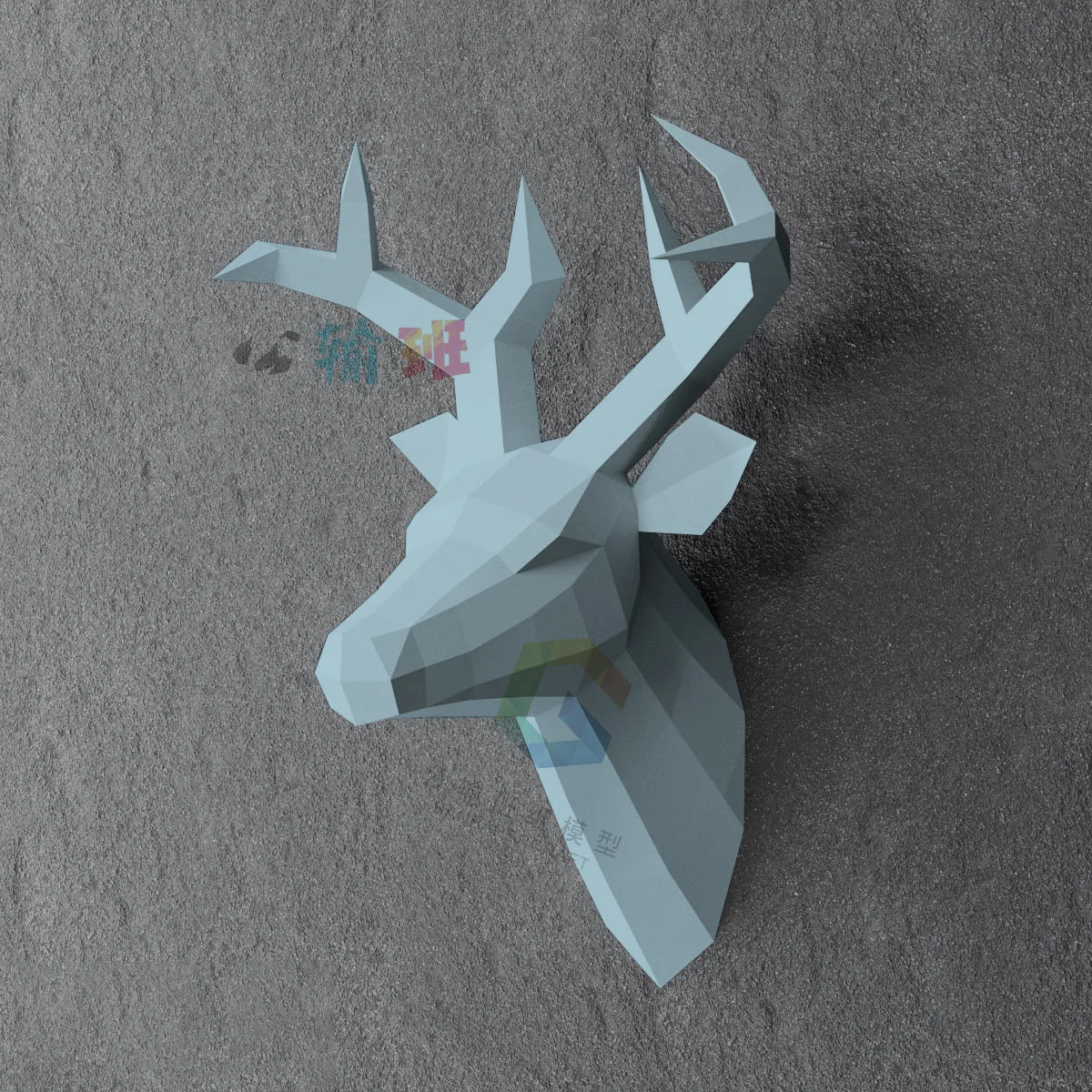 3d Paper Model Deer Head Wall Hanging Papercraft DIY Puzzles Hand Made Creative Toys Sculpture Props Home Decor