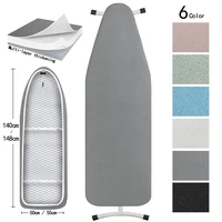 Ironing Board Cover Scorch Resistant, Cotton Cloth Ironing Cover with Padding Heat Reflective Heavy Duty Pad 140x50cm 1