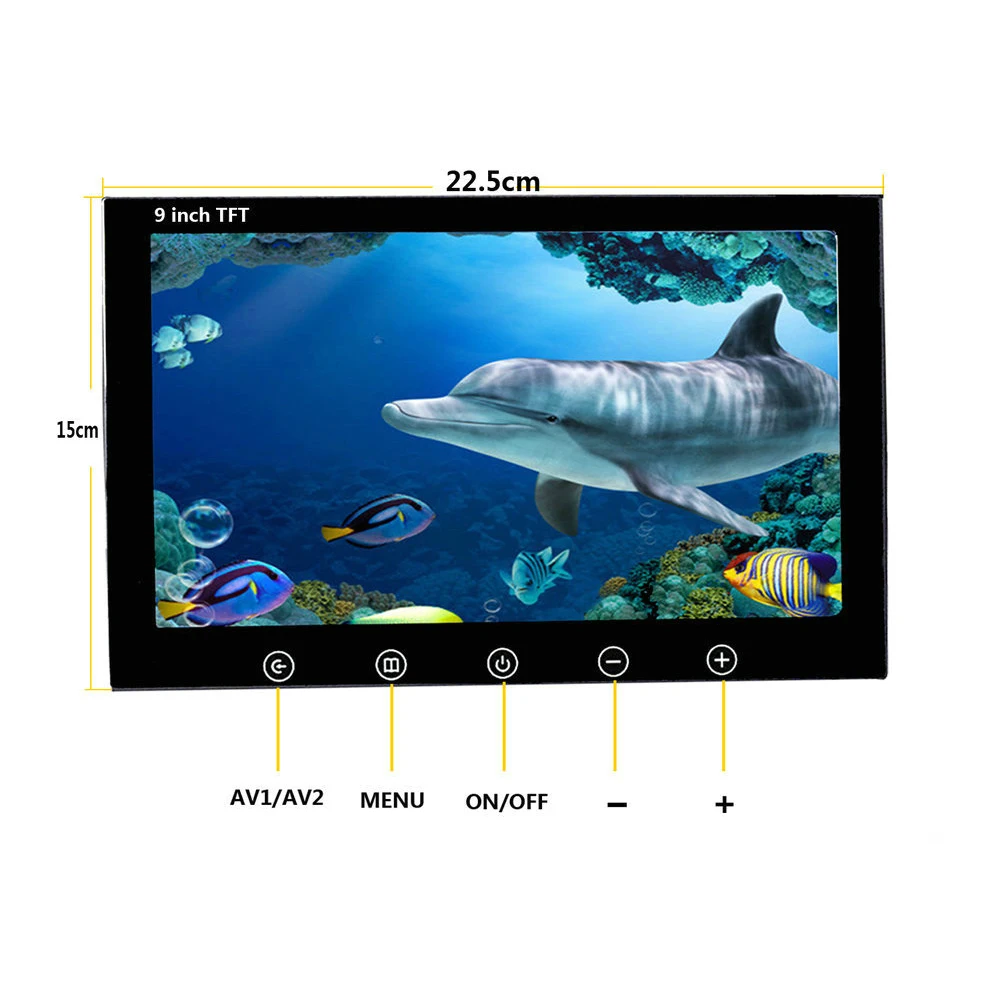 9 Inch 20/50/100m Underwater Fishing Video Camera Fish Finder IP68 Waterproof 38 LEDs 360 Degree Rotating Camera