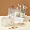 WORTHBUY Transparent Makeup Brush Holder Plastic Cosmetic Storage Box Desk Lipstick Eyeliner Makeup Organizer Display Rack 4