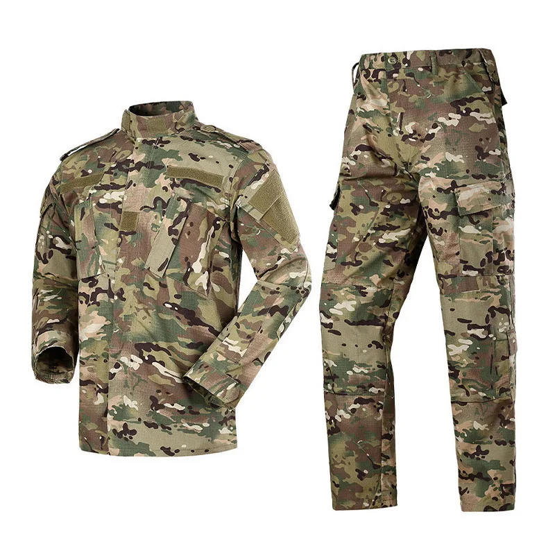 

Tactical ACU Camouflage Shirts+Pants Sets Men Outdoor Training Hiking Hunting Wearproof Suit MC Camouflage Python EMR