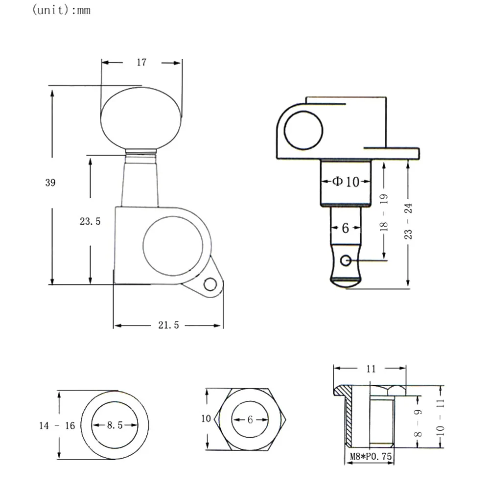 

Ukulele Strings Tuning Pegs 1:15 Parts Pegs Replacement String Tuning Threaded Bushing 4 PCS 8*5*2cm For Ukulele