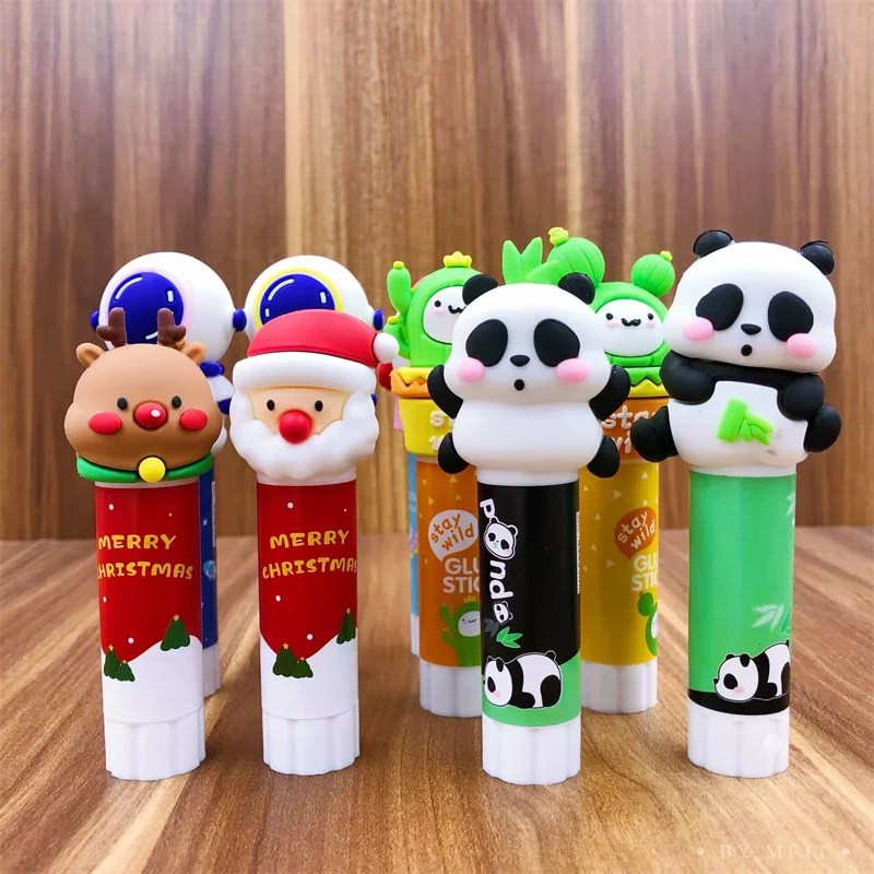 귀여운 팬더 공룡 솔리드 글루건 스틱, DIY 도구, 학생 수제 사무실 학교 용품, 24 개/로트