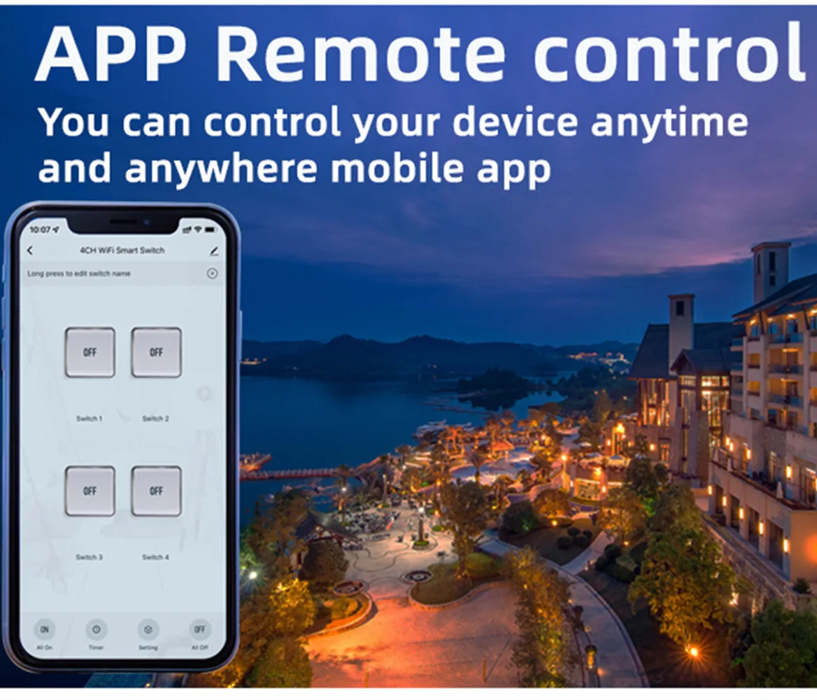 Tuya 스마트 4 채널 WiFi RF 순간 인칭 릴레이 자동 잠금 스위치 모듈, DIY WiFi 차고 도어 컨트롤러, Din 레일 하우징